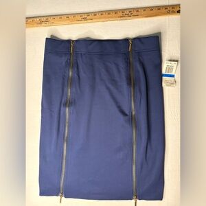 XOXO Navy Skirt with Gold Zippers XL